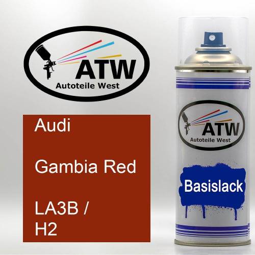 Audi, Gambia Red, LA3B / H2: 400ml Sprühdose, von ATW Autoteile West.